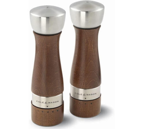 modern wooden salt and pepper grinders
